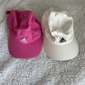 adidas Pink and Cream Twin Logo Baseball Caps